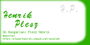 henrik plesz business card